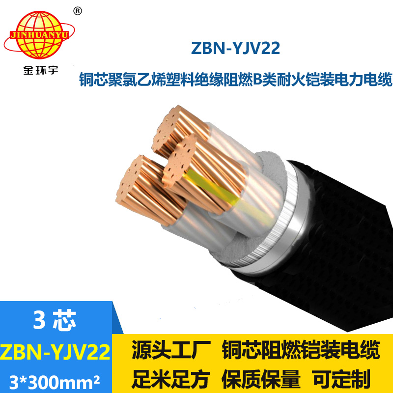 金環(huán)宇電線(xiàn)電纜 b級(jí)阻燃耐火鎧裝電纜ZBN-YJV22-3